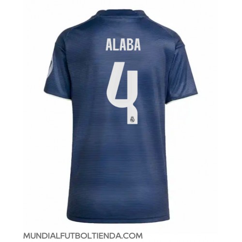 Camiseta Real Madrid David Alaba #4 Segunda Equipación Replica 2025-26 para mujer mangas cortas